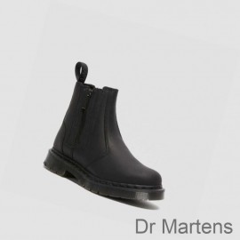 Best Dr Martens Chelsea Boots Sale 2976 DM's Wintergrip Zip Womens Black