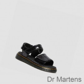 Best Dr Martens Sandals Sale Romi Glitter Junior Kids Purple