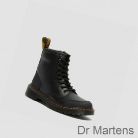 Buy Dr Martens Boots Cheap 1460 Overlay Junior Kids Black