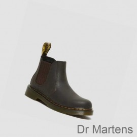 Buy Dr Martens Boots On Sale 2976 Wildhorse Junior Kids Dark Brown