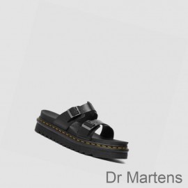 Buy Dr Martens Slide Sandals Cheap Myles Brando Buckle Womens Black