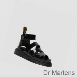 Buy Dr Martens Strap Sandals Online Clarissa II Patent Womens Black