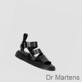 Cheap Dr Martens Gryphon Brando UK Womens Gladiator Sandals Black