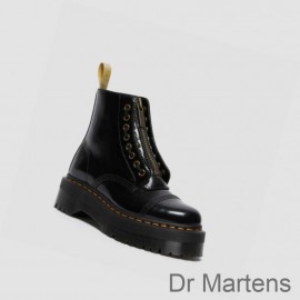 Cheap Dr Martens Vegan Sinclair Platform UK Womens Platform Boots Black