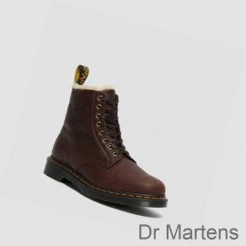 Dr Martens Boots For Sale Online 1460 Pascal Faux Fur Lined Mens Brown