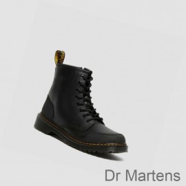 Dr Martens Boots Online Store UK 1460 Overlay Youth Kids Black
