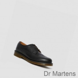 Dr Martens Brogue Shoes On Clearance 3989 Smooth Mens Black