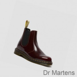 Dr Martens Chelsea Boots On Clearance Vegan 2976 Mens Pink Red
