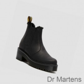 Dr Martens Chelsea Boots Online Sale Rometty Faux Fur Womens Black