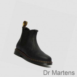 Dr Martens Chelsea Boots Sale Online 2976 Faux Fur Lined Mens Black