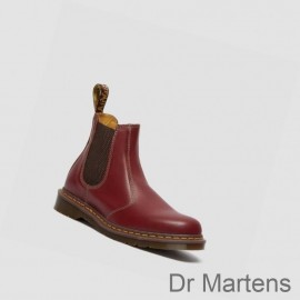Dr Martens Chelsea Boots UK Sale 2976 Vintage Made In England Womens Red