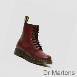 Dr Martens Lace Up Boots Online Sale 1460 Smooth Womens Pink Red