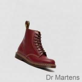 Dr Martens Lace Up Boots Outlet 1460 Vintage Made In England Mens Red