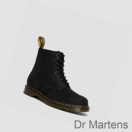 Dr Martens Lace Up Boots Outlet Sale 1460 Pascal Nubuck Womens Black
