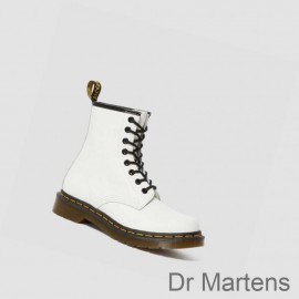 Dr Martens Lace Up Boots Outlet Sale 1460 Smooth Womens White