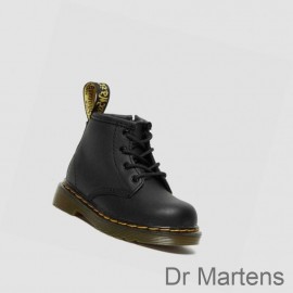 Dr Martens Lace Up Boots Outlet UK 1460 Softy T Toddler Kids Black