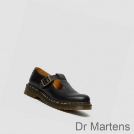 Dr Martens Mary Jane Shoes Clearance Polley Smooth Womens Black