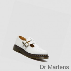 Dr Martens Mary Jane Shoes Clearance Sale 8065 Smooth Womens White
