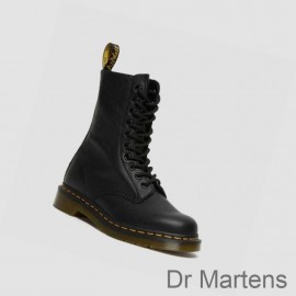 Dr Martens Mid-Calf Boots Sale Outlet 1490 Virginia Womens Black