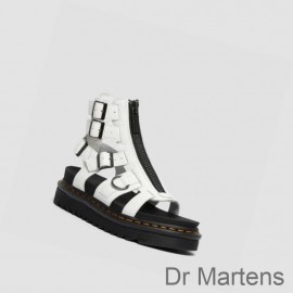 Dr Martens Olson Zipped UK Sale Womens Strap Sandals White