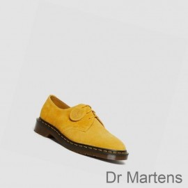 Dr Martens Oxfords Shoes Clearance Sale 1461 Made In England Suede Mens Yellow