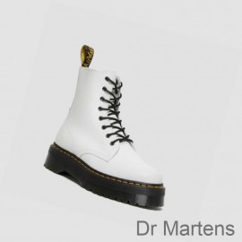 Dr Martens Platform Boots Outlet Sale Jadon Smooth Mens White