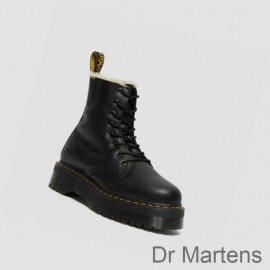 Dr Martens Platform Boots UK Sale Jadon Faux Fur Lined Platform Mens Black