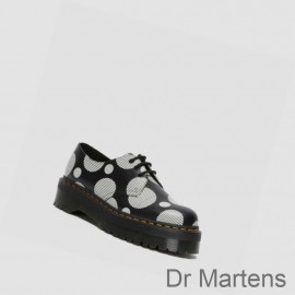Dr Martens Platform Shoes Discount 1461 Polka Dot Smooth Womens Black