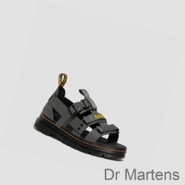 Dr Martens Sandals Buy Online Pearson Webbing Womens GUNMETAL ELEMENT
