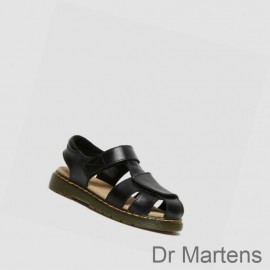 Dr Martens Sandals UK Moby II Velcro Junior Kids Black
