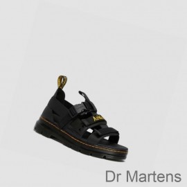 Dr Martens Sandals UK Pearson Webbing Womens Black