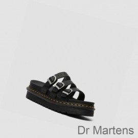 Dr Martens Slide Sandals Outlet Sale Blaire Womens Black
