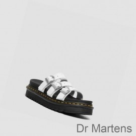 Dr Martens Slide Sandals UK Blaire Womens White