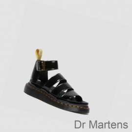 Dr Martens Strap Sandals Clearance Sale UK Vegan Clarissa II Womens Black