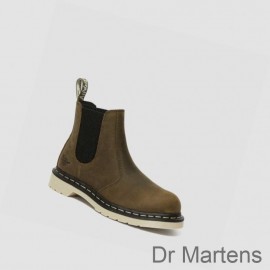 Dr Martens Work Boots Outlet Arbor Steel Toe Womens Olive